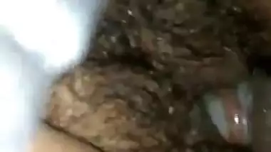 Desi bhabhi hairy pussy fucked by condom cover dick at midnight