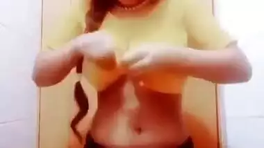 It's the first time amateur Indian girl takes all the XXX clothes off