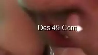 Desi female takes bra off discovering her XXX round jugs for online fan