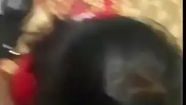 Nasty Desi XXX housewife giving a wet blowjob to her house owner MMS