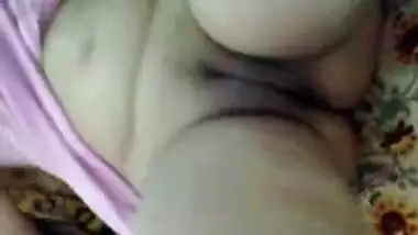 Indian Wife showing plum pussy