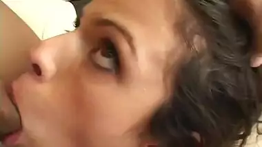 Brunette Shy Love Gives A Deepthroat Blowjob To A Lucky Stud