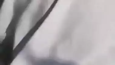 XXX show of Desi girl and boy fooling around on camera in the field