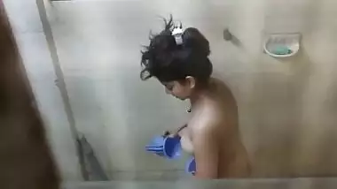 Indian hidden camera in bathroom as