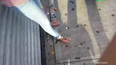 Candid indian girl feet need a pedi 2