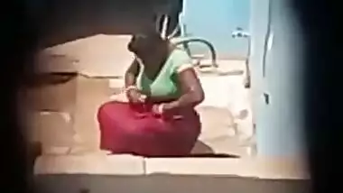 Village Bhabi Bathing Out Door