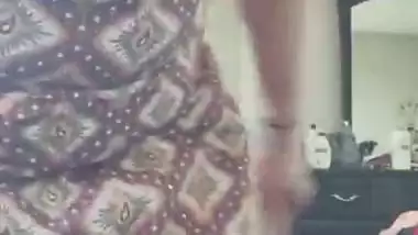 Indian aunty vacuuming
