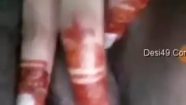 Attractive Desi sexpot with big XXX tits gently touches own sweet clit