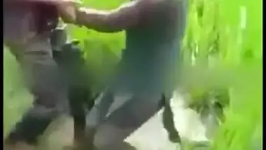 Lovers caught fooling around outdoor by river in hot Desi mms clip