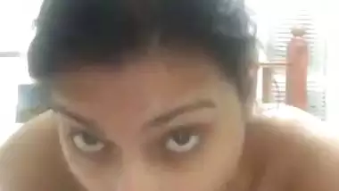 Young and horny girl enjoys with a big dildo