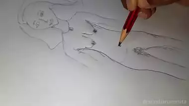 She Gets Orgasm When Painting Herself Nude. With Pussy & Boob Rubbing..desi Bhabhi Indian!!