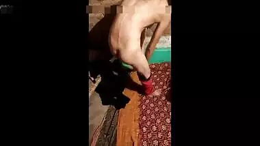 Hot sexy Dehati girl standing nude before her brother