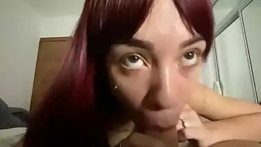 Making DeepThroat and HandJob to my StepFather while he films me, hard cock deepthroat and HandJob